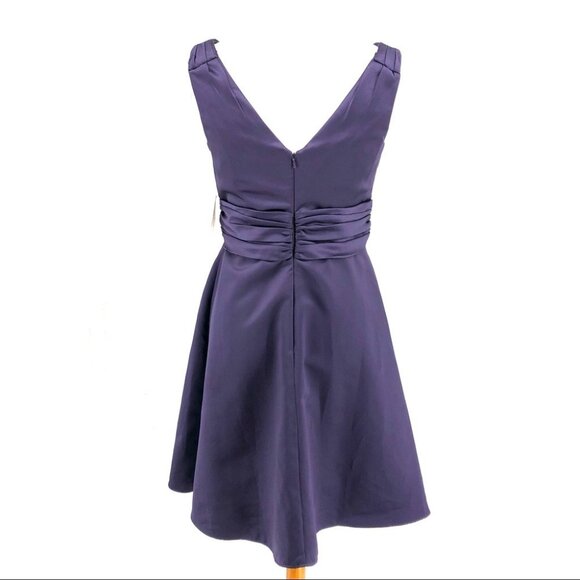 David’s Bridal Purple Lapis Sleeveless V-Neck Special Occasion Cocktail Dress s - Picture 4 of 7
